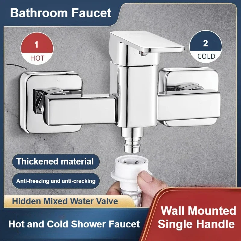 

Household Single Handle Bathroom Faucets Wall Mounted Hot and Cold Shower Faucet Water Mixer Valve Bathroom Accessories