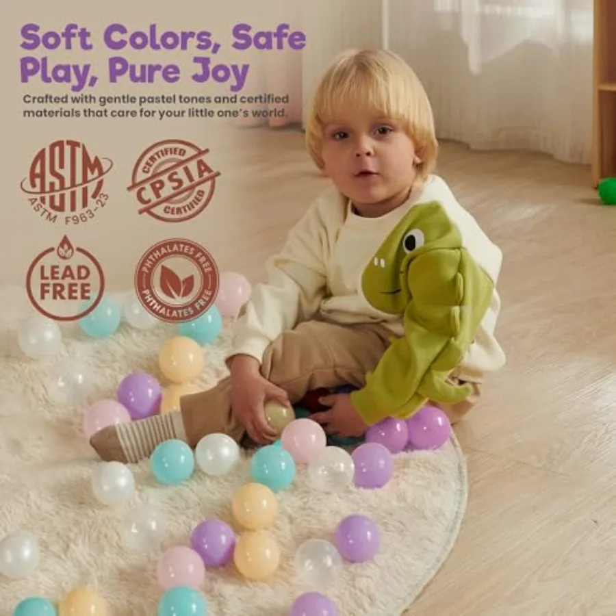 Ball Pit Balls 100 bolas de color perla 5,5 cm bolas de plástico suaves sin BPA para parque infantil de bebé y casa de rebote a prueba de golpes y