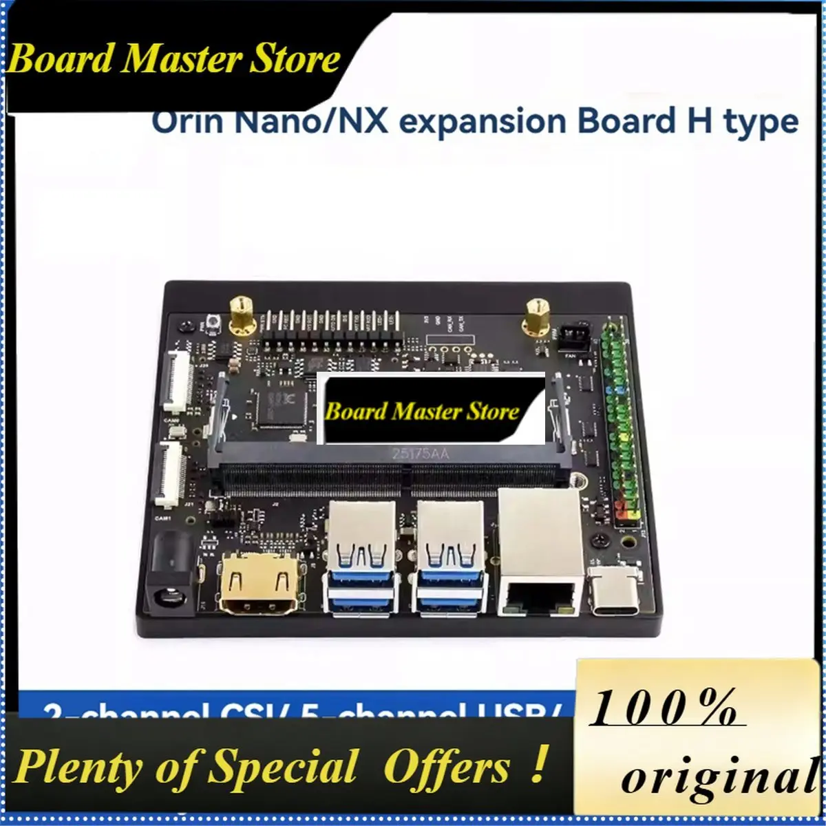 BoMaSA72Z For Nano/NX Super Base Board -Compatible 2xCSI 5xUSB 40PIN GPIO 2xM.2 Key M 1xM.2 Key E Port