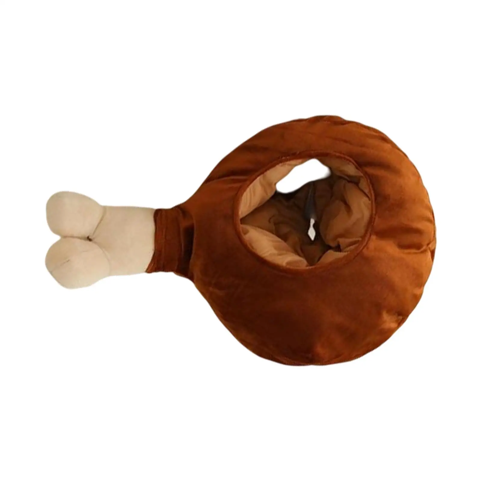 Chicken Drumstick Plush Hat Stuffed Toy Headgear Headdress for Women Men Adults Kids