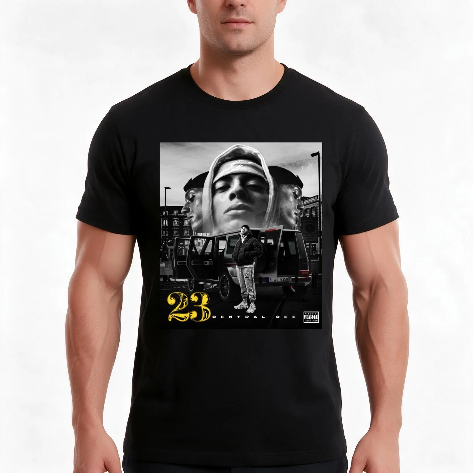 Central Cee - 23 Album Cover T-Shirt Summer Casual Cotton Tee Oversized Streetwear Tops Vintage Graphic Print 100% Cotton