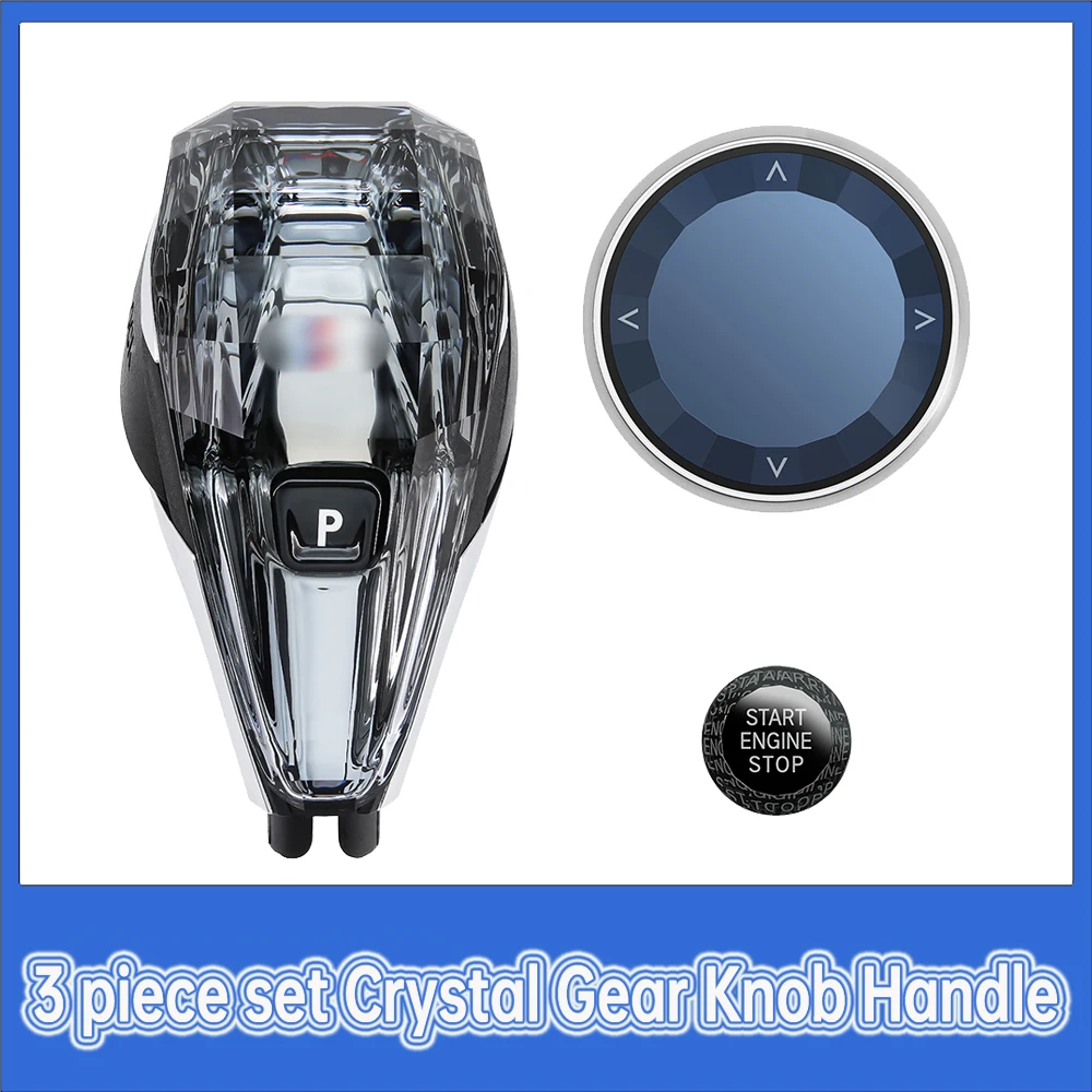 

3 Piece Set Crystal Gear Knob Handle Gear Shift Knob for BMW X5 Series G05 X6 Series G06 X7 G07 3 Series G20 X3 G01 X4 G02