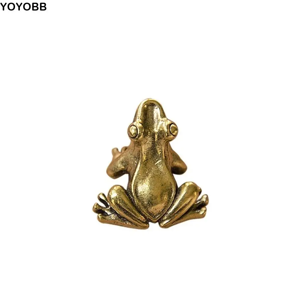 

Pet Handmade Decorations Accessories Animal Toad Pure Copper Miniatures Figurines Tabletop Ornament Frog Pendant Frog Statue