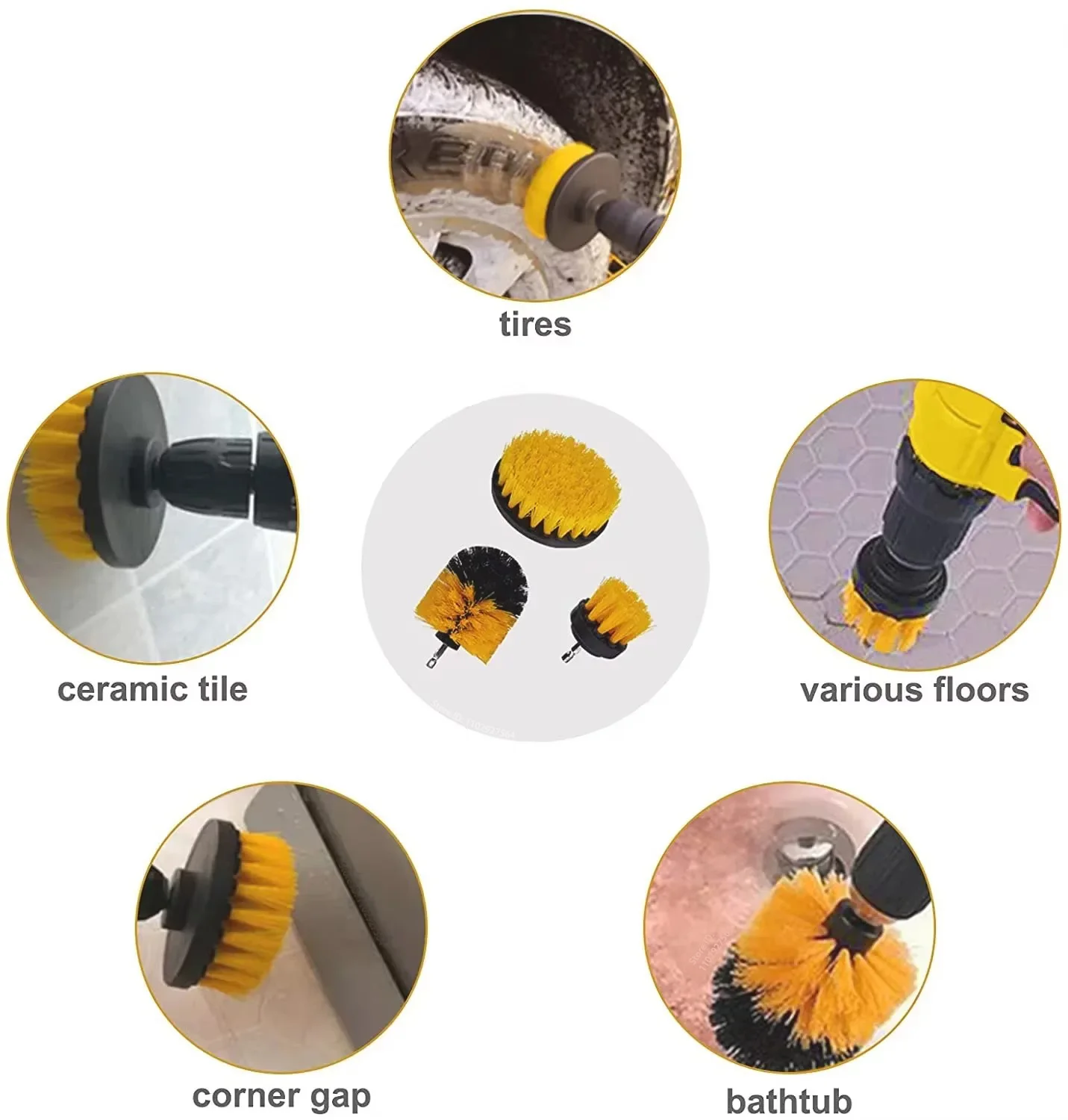 Car Detailing Brushes Kit Zfouek Brushes for Automotive Cleaning Auto Air Cleaning Electric Drill Brush Cars Dirt Dust Cleaning image 6