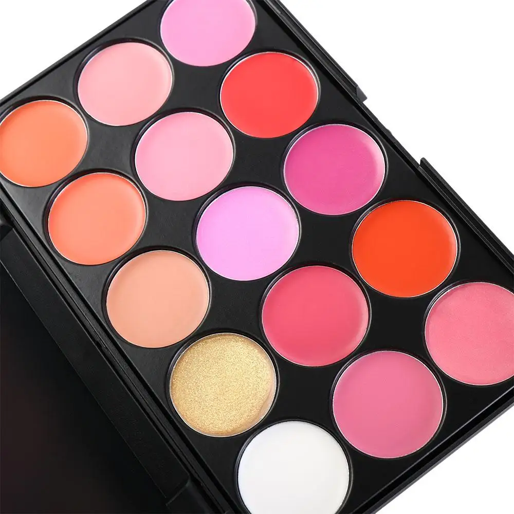 Non-Sticky Cup Matte Lipstick Palette Long Lasting Moisturizing 15 Color Lip Gloss Palette Nude Pink Waterproof Female