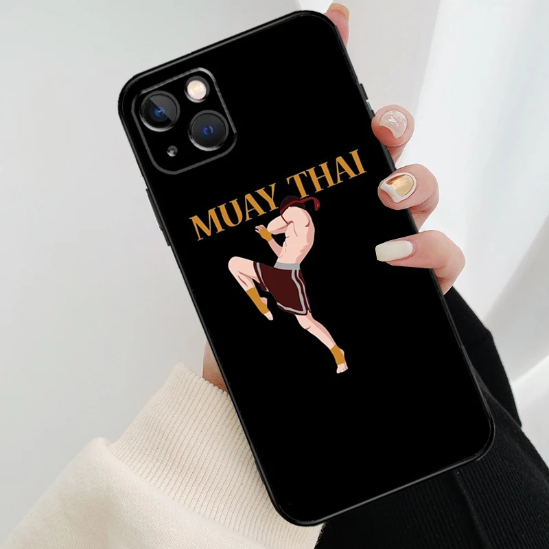 Muay Thai Fight Boxing Phone Case For iPhone 13 12 11 14 15 16 Pro Max Mini X XS Max XR Plus Case Back Cover