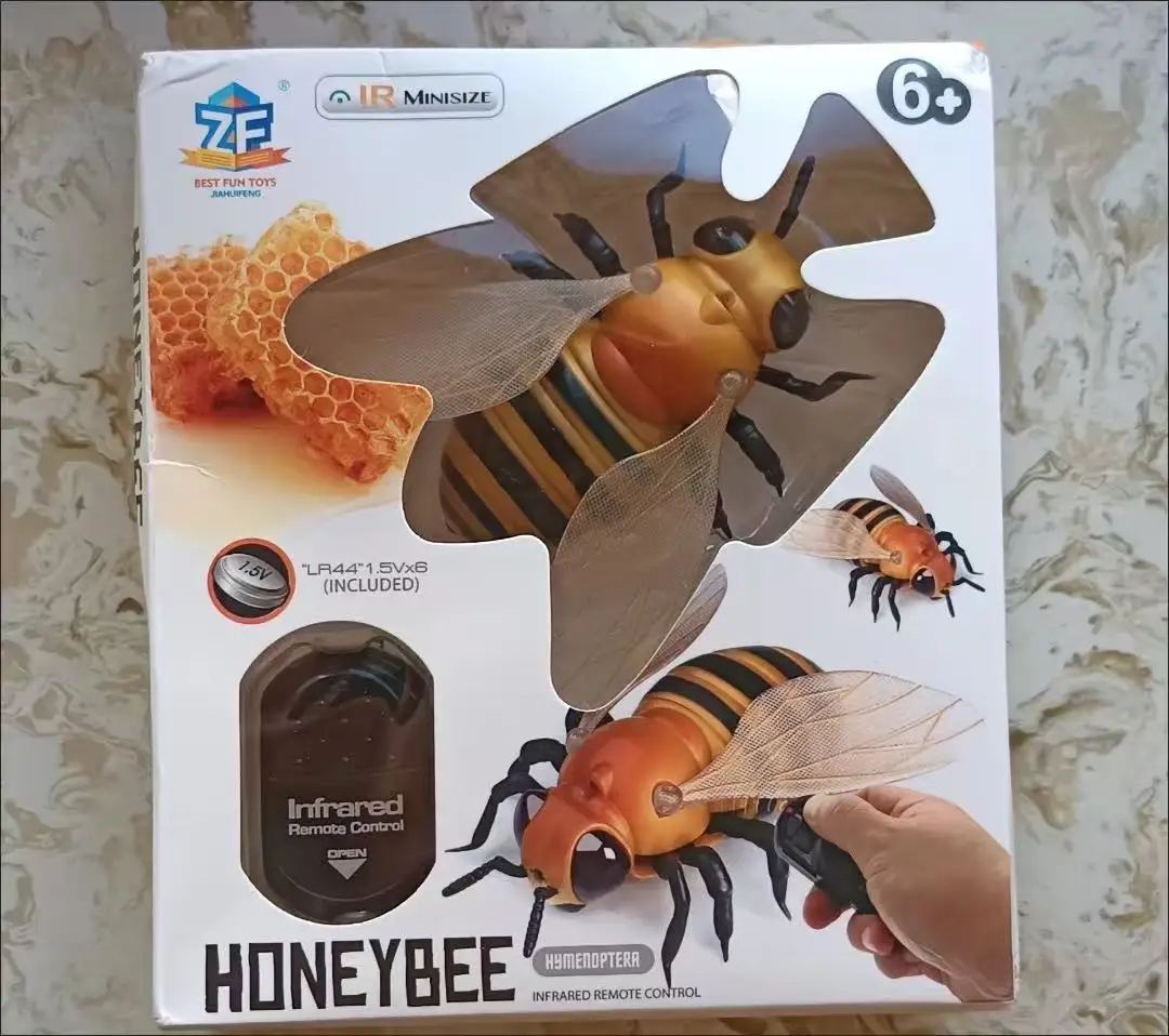Trick Toy Remote Control Animal Insects worm model LED Light IR RC Insects Bee Honeybee Electronic Pet Robot Prank Joke Toy Gift