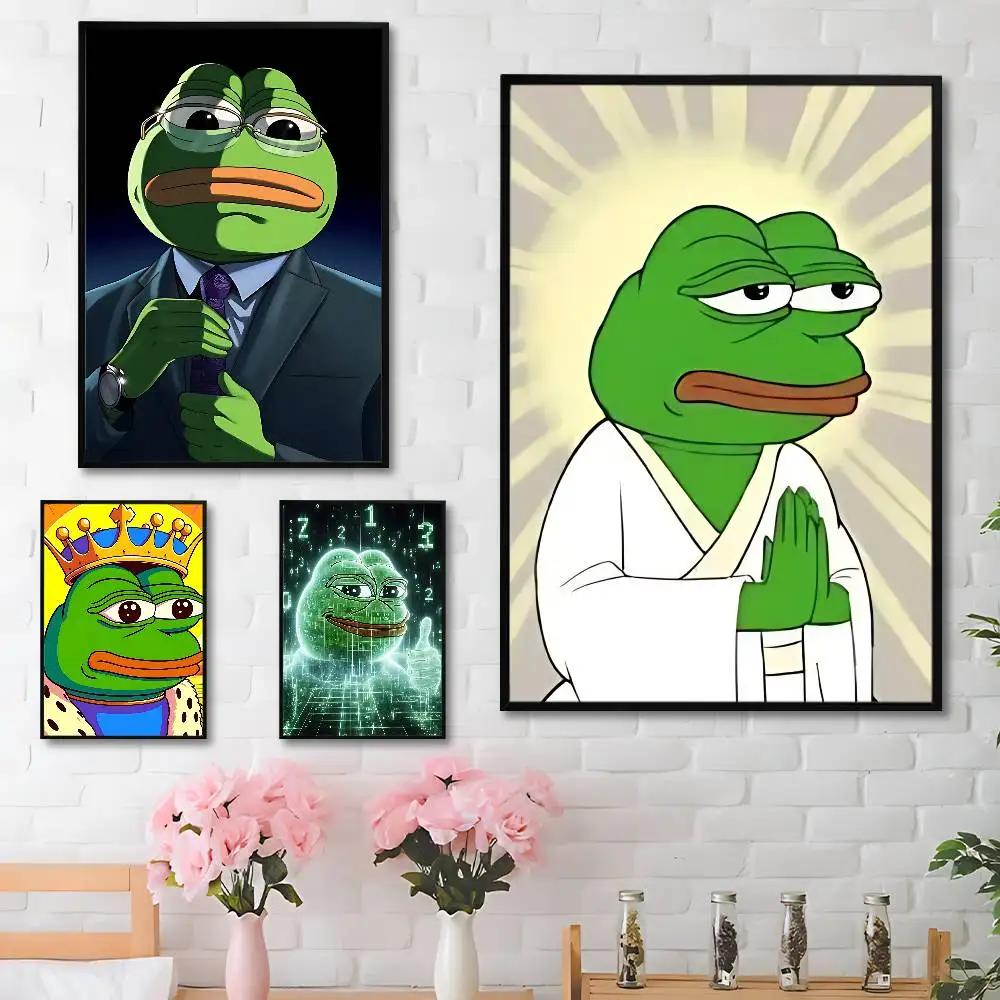 

Cool P-Pepe The F-Frog Poster HD Art Sticky Wall Waterproof Home Living Room Bedroom Bar Aesthetic Decoration