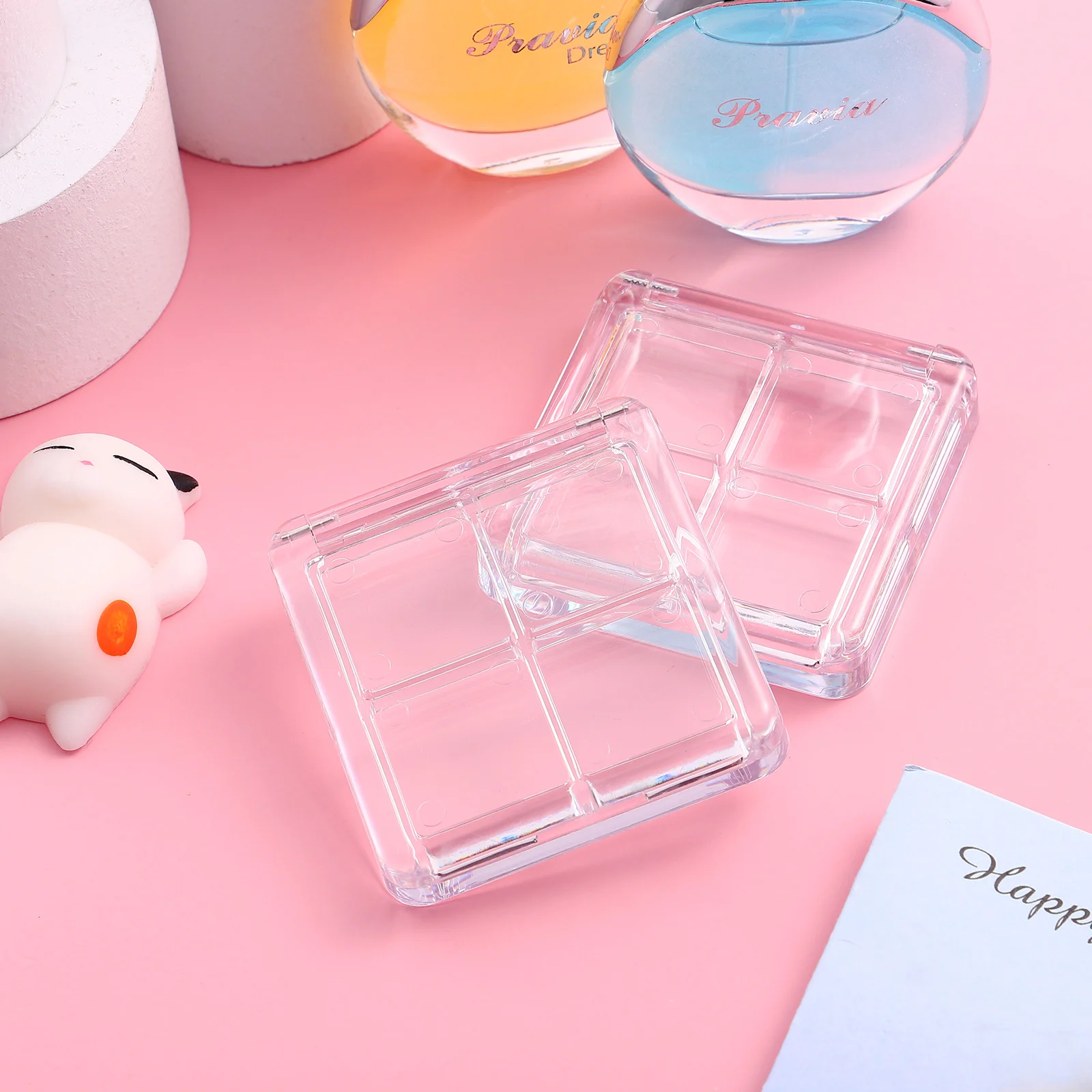 DIY Pallet Blusher Container Foundation Makeup Brush Empty Eyeshadow Supplies Clear Box Small Holder