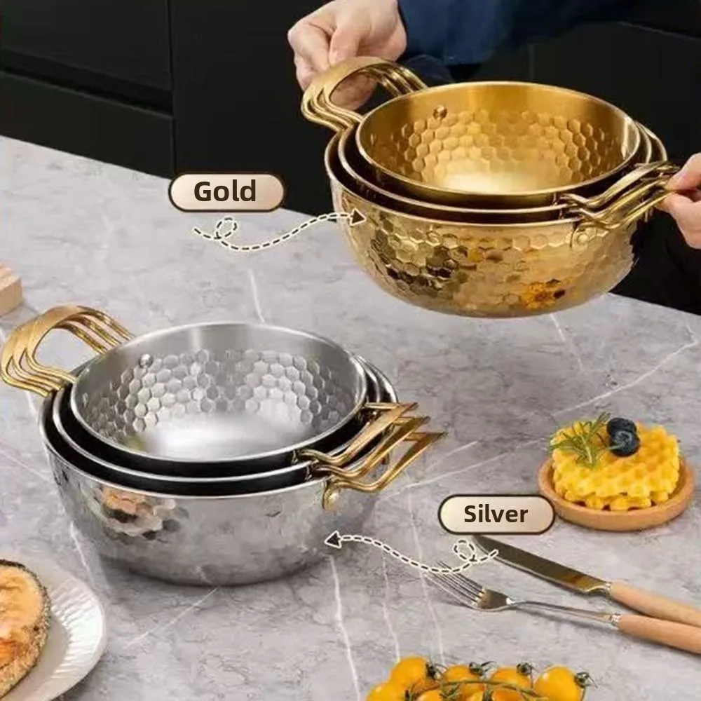 

Durable Stainless Steel Korean Ramen Pot Thickened Small Cooking Sauce Bowl Multifunctional Food Supplement Pot