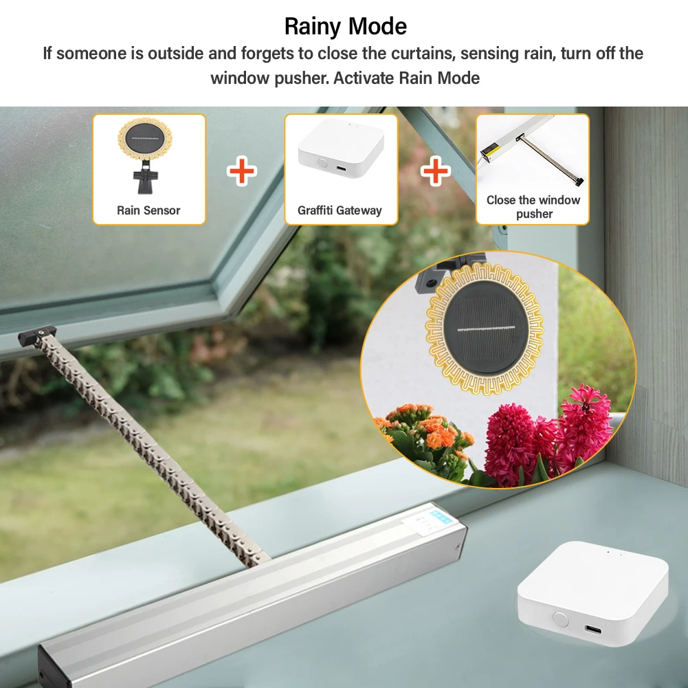 Tuya Zigbee Solar Sunlight and Rainwater Sensor 2 IN 1 Rainfall Sunshine Weather Detection Sensor for Home Gardening Smart Life