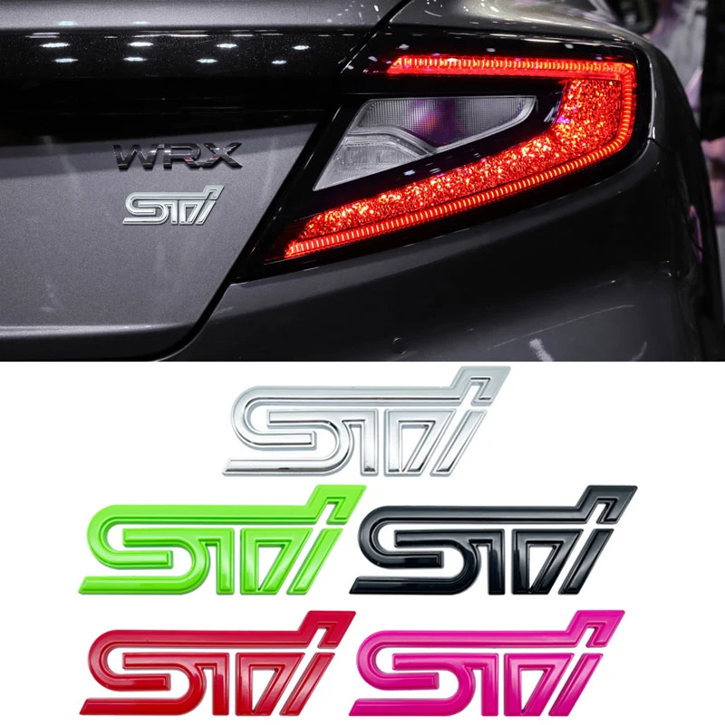 Metal Car Rear Trunk Emblem Sticker Whole Body Side Badge Decal for Subaru STI WRX Forester Outback  Legacy Exterior Accessories