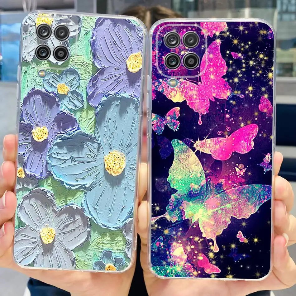 Soft Silicone TPU Case For Samsung Galaxy A12 SM-A125F A127F Cute Painted Phone Cases Back Cover For Samsung A12 M12 A12S M125F