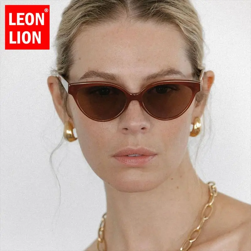 LeonLion Cat Eye Vintage Sunglasses Women Brand Simple 2024 Eyewear Women/Men Personality Retro Glasses Women Lents De Sol Mujer