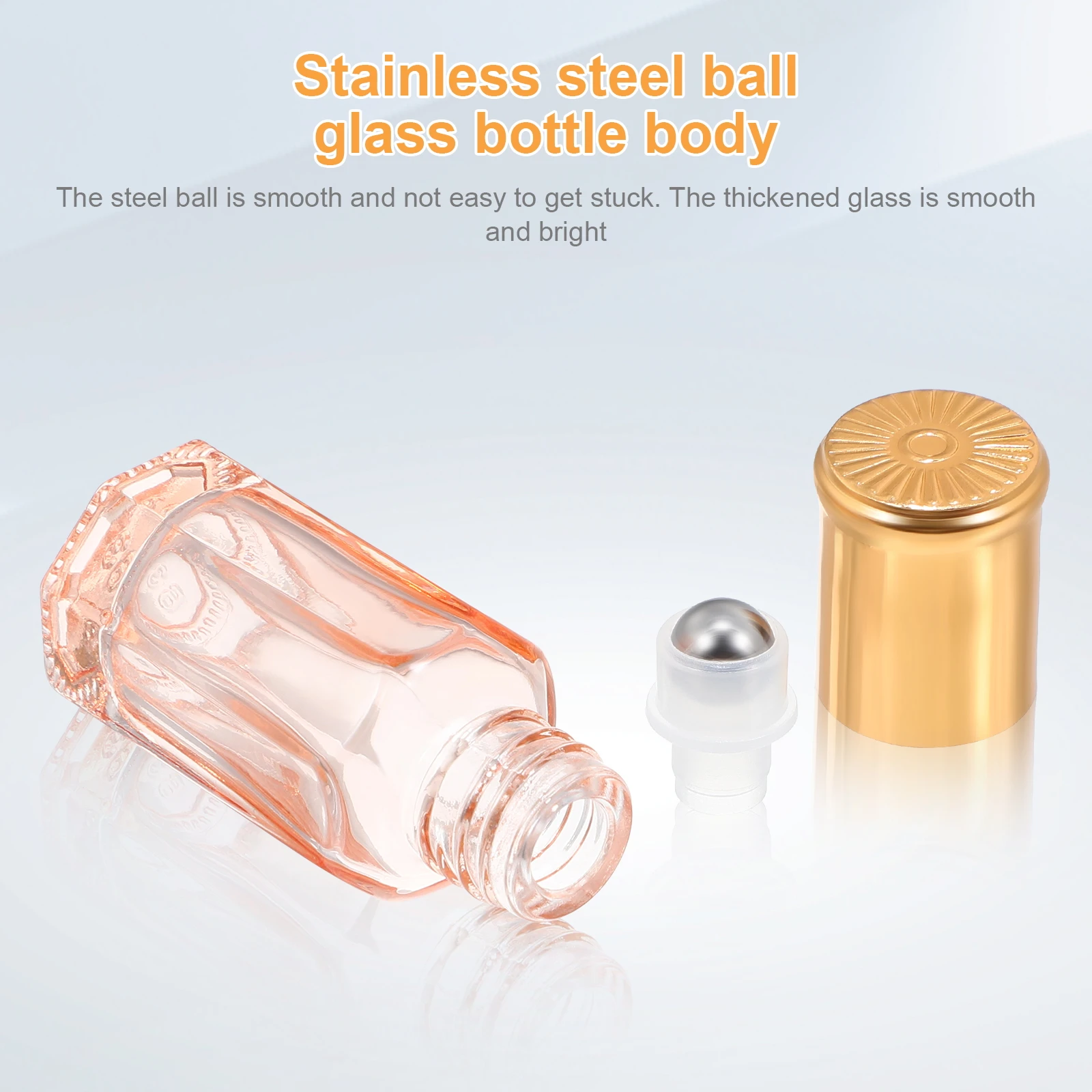 

4Pcs Colored Glass Roller Bottles Thick Durable Small Perfume Containers Essential Oil Roll on Bottles Portable Set