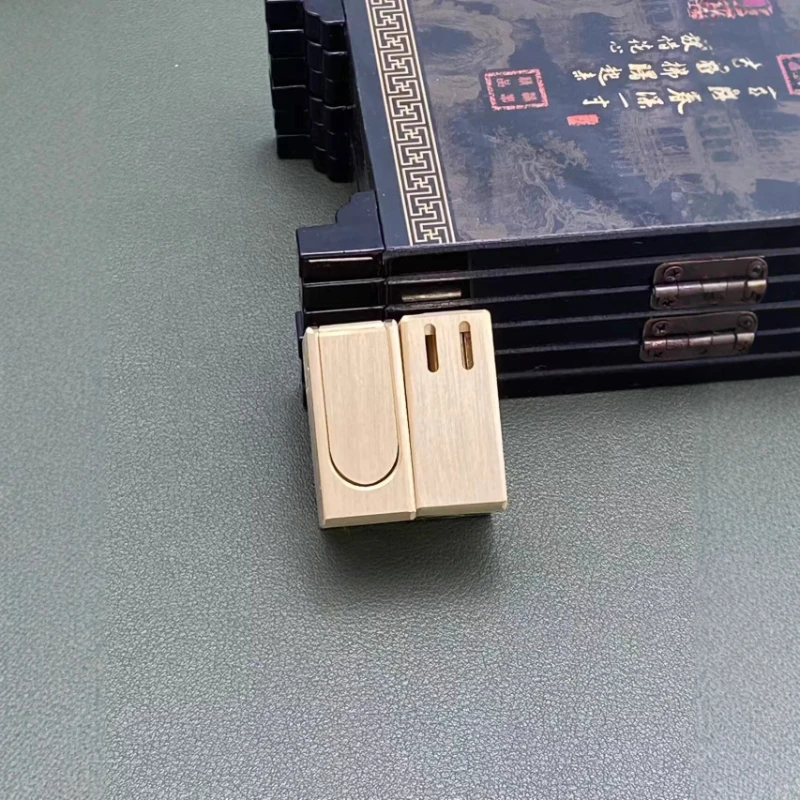 

Mini Portable Brass Small Square Press Type Semi-automatic Ignition Fuel Lighter Cigarette Accessories Men's Gift