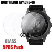 5pcs for NORTH EDGE APACHE-46 Smart Watch Tempered Glass Screen Protector 9H 2.5D Film