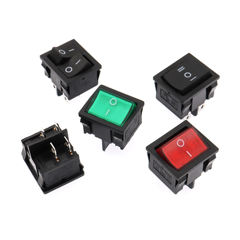 KCD5 21x24mm 21*24mm Rocker Switches Kit 4 Pin 6Pin 2 Position 3 Position 15A/250VAC ON-OFF ON-OFF-ON