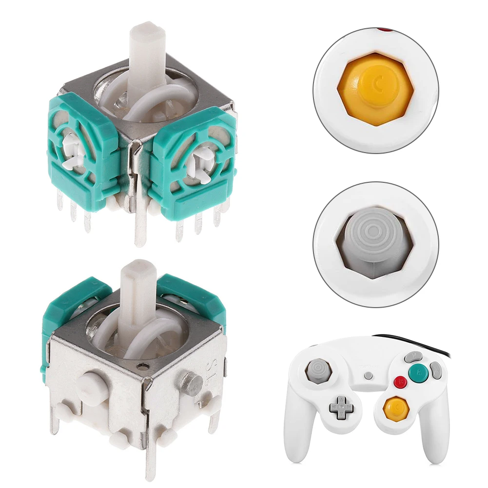 2pcs 3D Analog Rocker Joystick Axis Sensor Module Potentiometers Thumb Stick Replacement Parts for Nintend NGC Gamecube