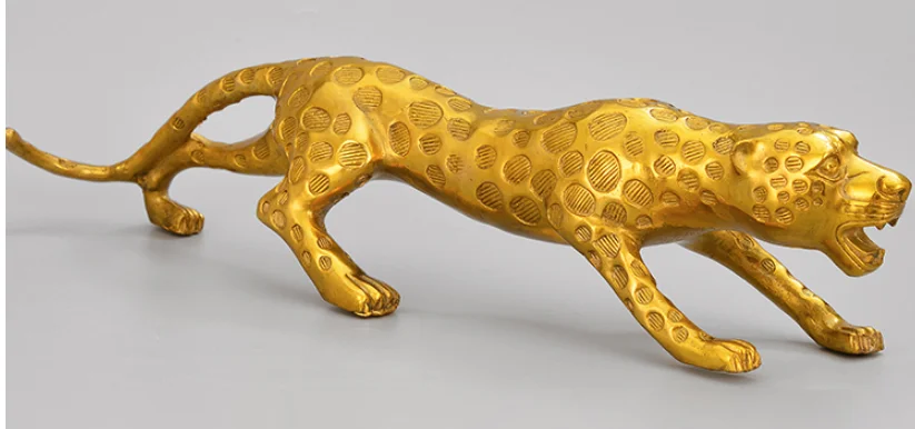 authentic Pure copper leopard ornament Brass leopard product Southern Health decoration of animal sculpture