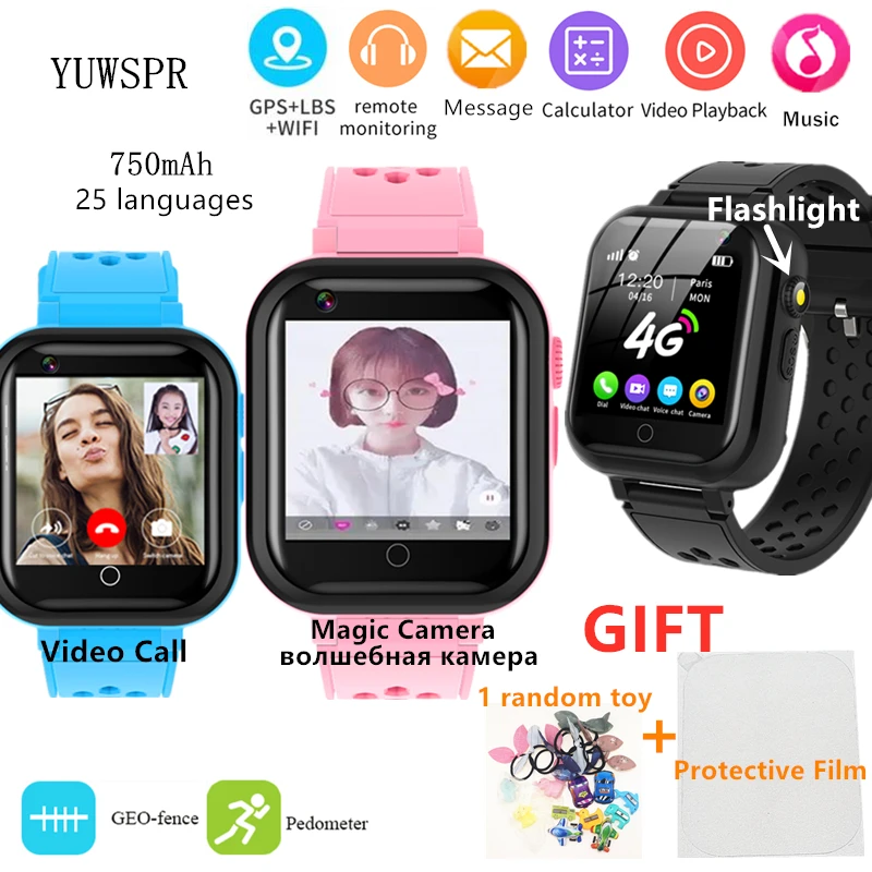 Children GPS Smart Watches Remote Listening Baby SMS Magic Camera WhatsApp Flashlight Video Call 4G SIM Phone Watch T16