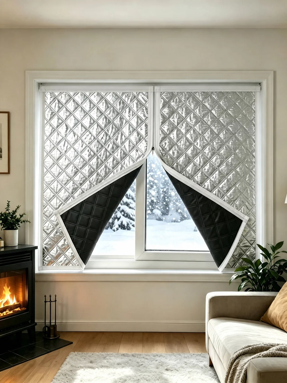Cozy Winter and Autumn Thermal Curtains, Thermal Insulation, Windproof Sealing, Temperature Isolation, Sun and Soundproofing, Mo
