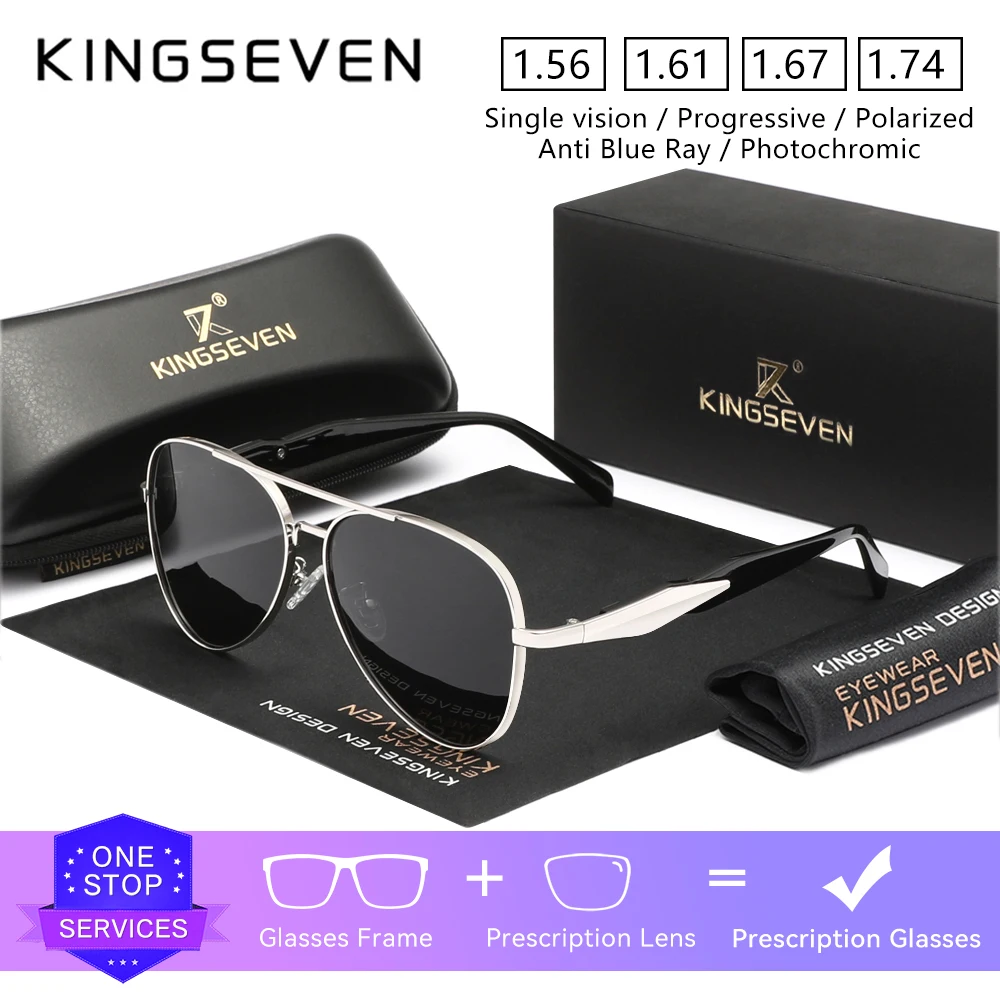 

KINGSEVEN Fashion Classical Optical Lens Sunglasses Prescription Myopia Hyperopia Progressive Glasses Men Women Driving Eyewear