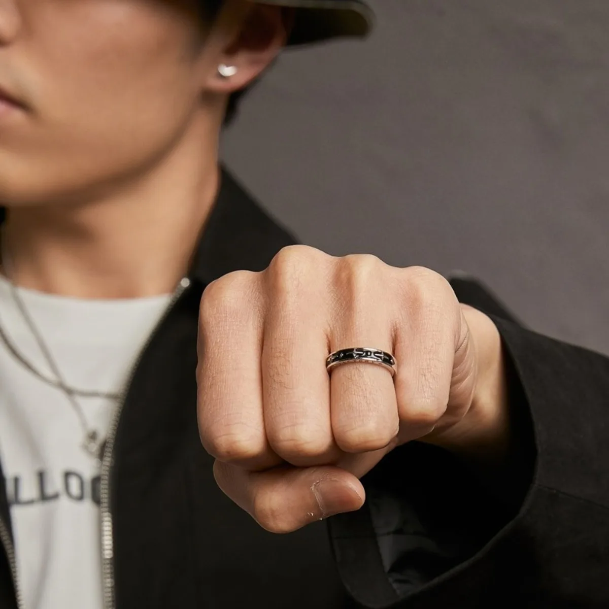 Adjustable Starlight Ring, Stainless Steel Punk Jewelry for Women Men, Comfort Fit Daily Wear Gift Idea