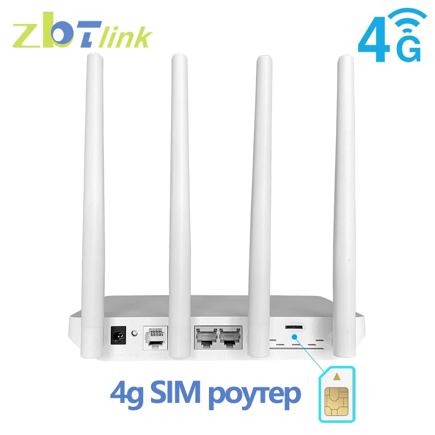 Zbtlink-家庭用Wi-Fiルーター,デュアルバンドモデム,SIMカードec200aeuha,2.4ghz,300mbps,2 lan wan,lte roteador,4g