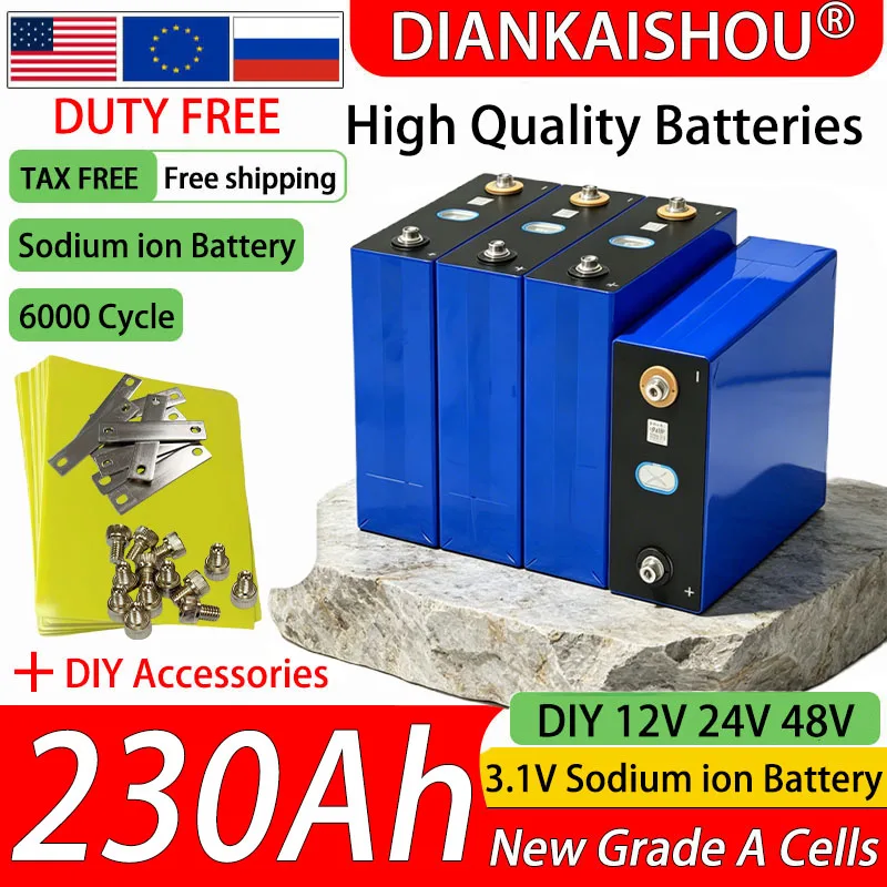 Image of EU/PL Lagerbestand Hochsichere Natrium-Ionen-Batterie Klasse A 3,1V 230Ah Zelle, 1,5C Max. Dauerentladung, 6000 Zyklen Ultra-Lange Lebensdauer, -40 ℃ ‑60 ℃ Großer Temperaturbereich, ausgezeichnet –