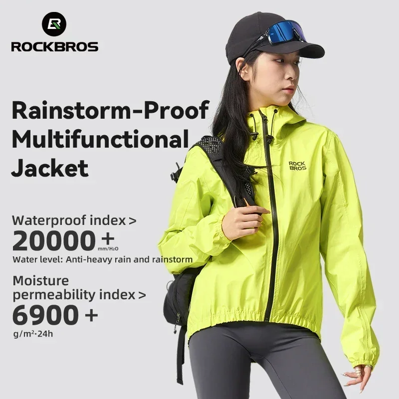 

ROCKBROS Waterproof Cycling Jacket Raincoat Waterproof Breathable Outdoor Sport Windbreaker Cycling Hiking Men Women EUR Size