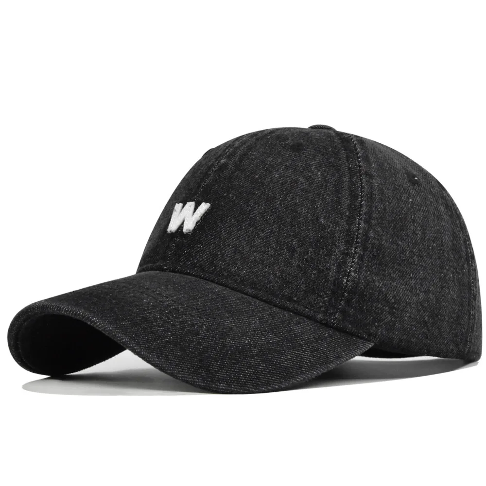 

Vintage Washed Distressed Hats Patch W Letter Baseball Washed Vintage Denim Dad Hats Cap Couple Sports Hat