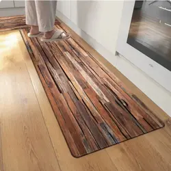 VIKAMA Wood Splicing Kitchen Carpet Laundry Bathroom Non-Slip Mat Living Room Entryway Floor Mat Home Decor Long Carpet