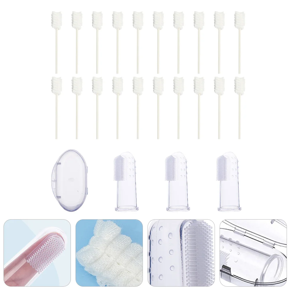 

1 Set Disposable Tongue Cleaning Gauze Toothbrushes Oral Cleaning Stick (White) Infant Toothbrushes Disposable Tongue Brush