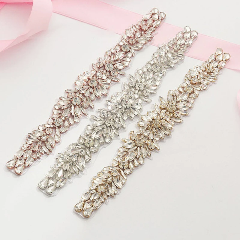 

Luxury Silver Rhinestone & Pearl Embellished Bridal Waist Cincher for Wedding Dresses, Garment Accessories