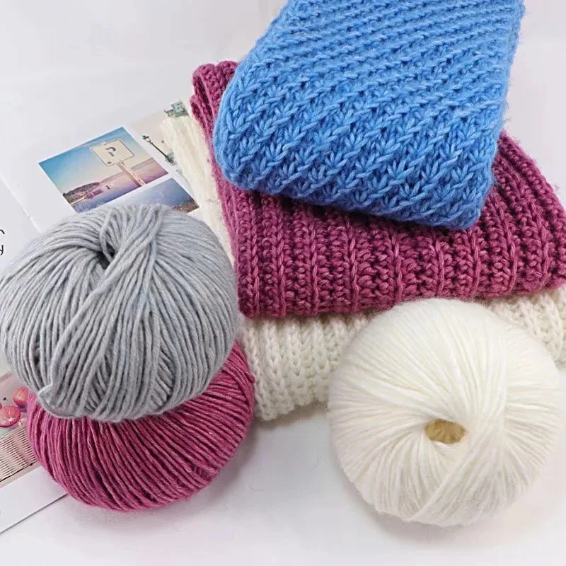 Cotton Alpaca Blend Knitting Yarn 6 Balls*50g/pc Cashmere Yarn Hand Woven Scarf DIY Material Bag Wool Cashmere Scarf Beginner