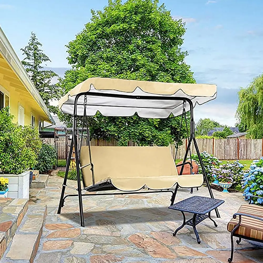 Oxford Fabric Swing Cover Waterproof Uv-proof Garden Swing Canopy Replacement Set Easy Installation Outdoor Patio Sun for Swing