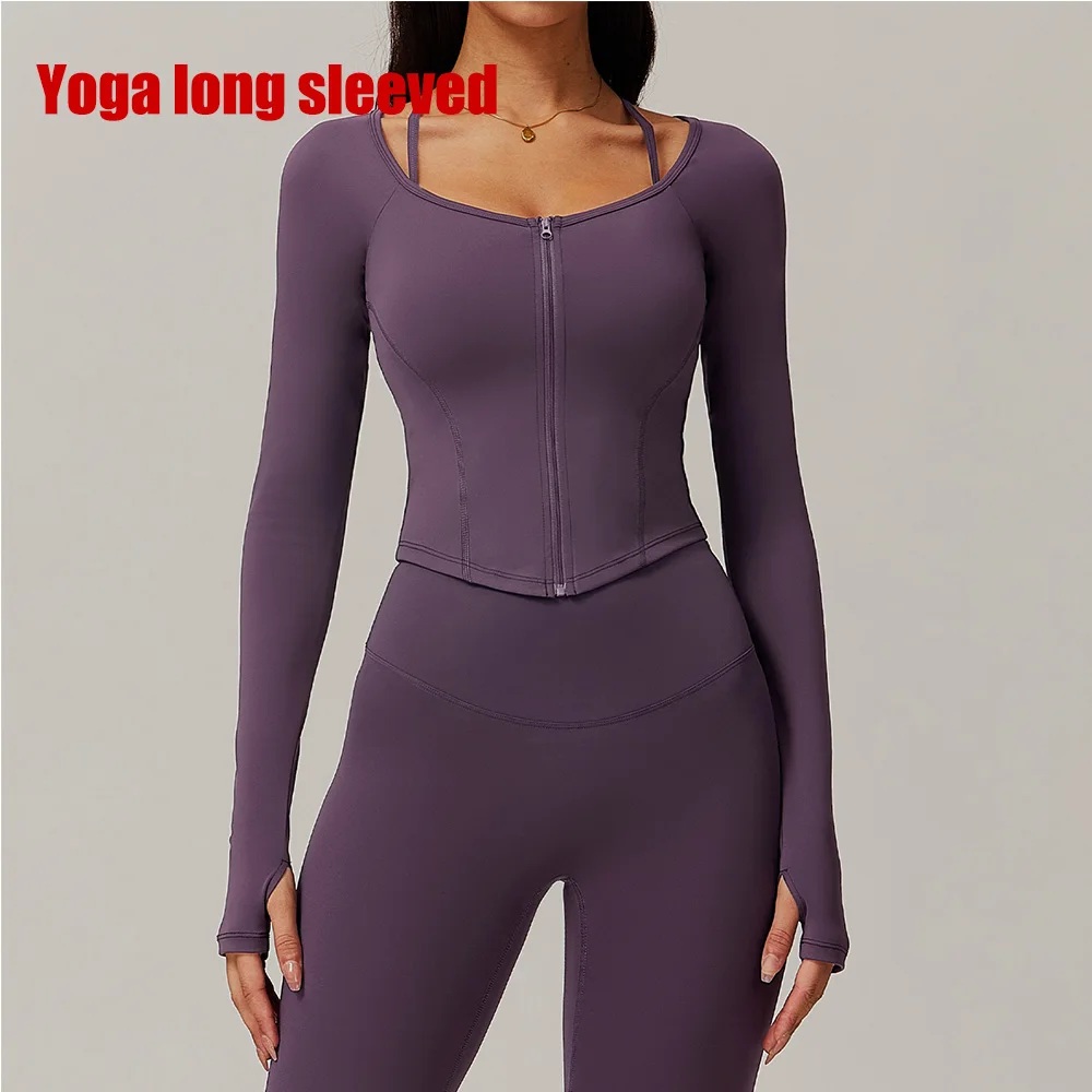 

Женские спортивные спортивные рубашки Slim Fit с длинными рукавами для фитнеса, укороченные топы для йоги с отверстиями для большого пальца, спортивная куртка, толстовки для тренировок