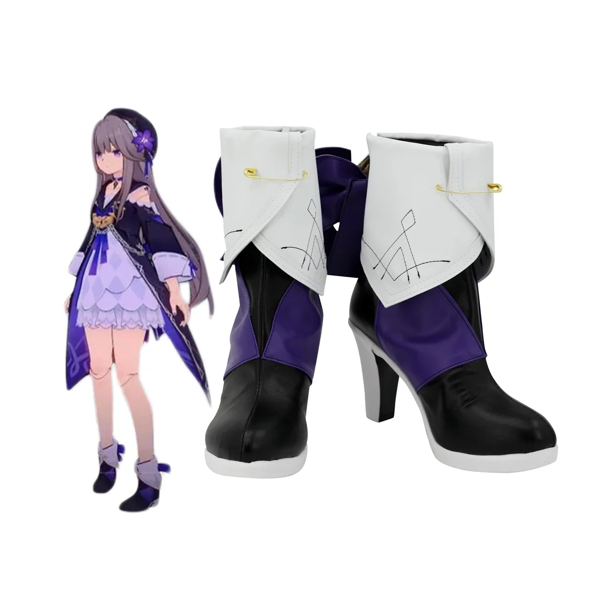 

Honkai Star Rail Herta Cosplay Boots High Heel Shoes Custom Made