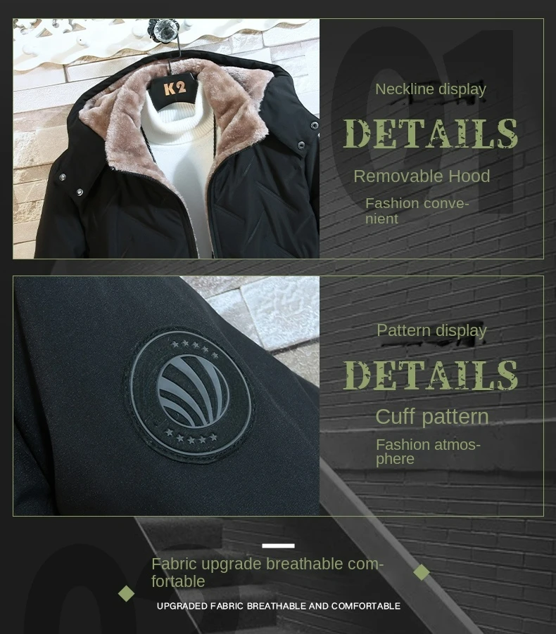 Veste Smile pour Homme, Manteau Chaud Rembourré, avec Poignées Simples, Capuchon Amovible, Design de Voyage en Plein Air, Nouvelle Collection Automne Hiver