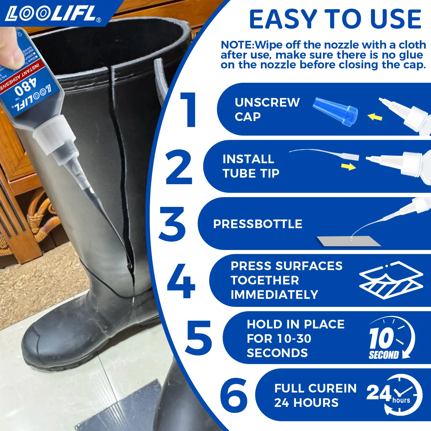 20g-480 adesivo seco instantâneo, cura rápida e alta resistência, adequado para reparar metal, plástico, borracha e artesanato elástico.