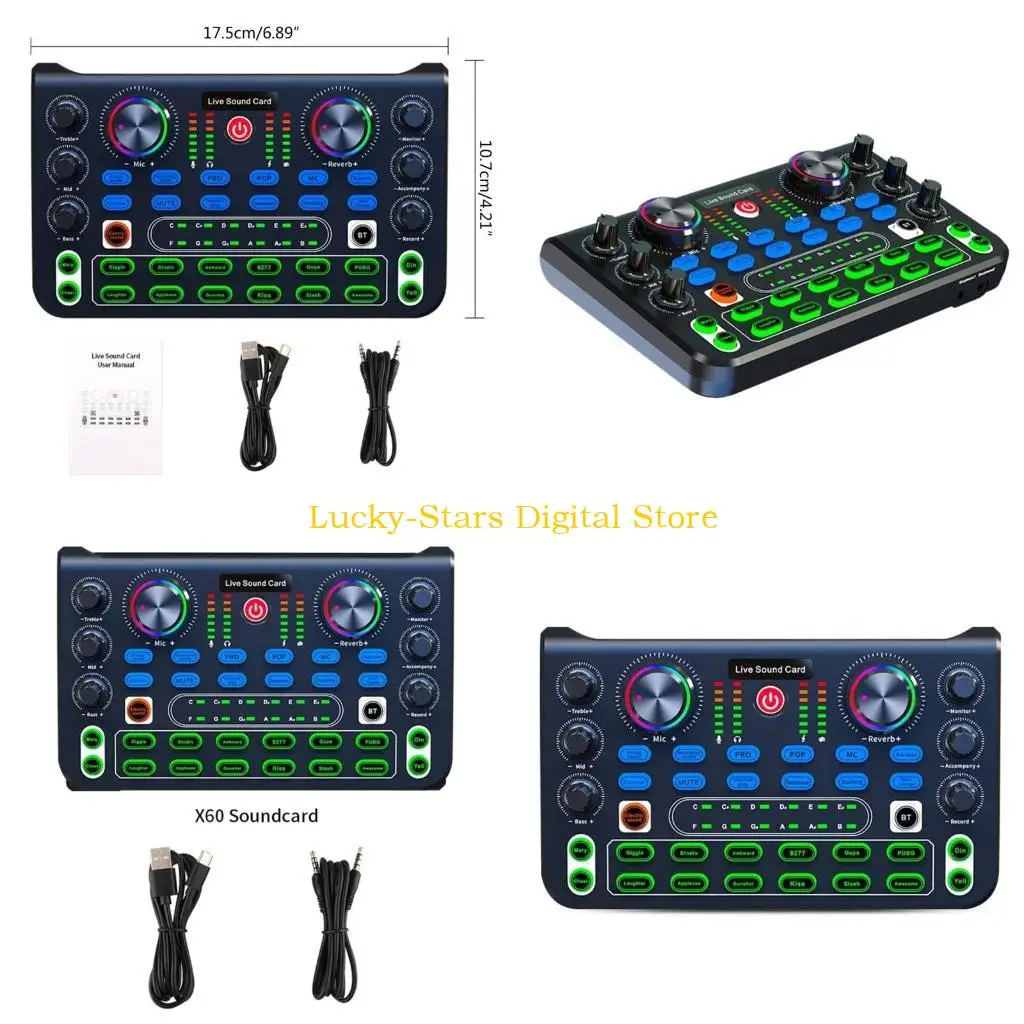 

T3EE Live Sound Card Sound Board Sound Effect Board Mixer для живой трансляции, K-песен, Live Recording, Home KTV
