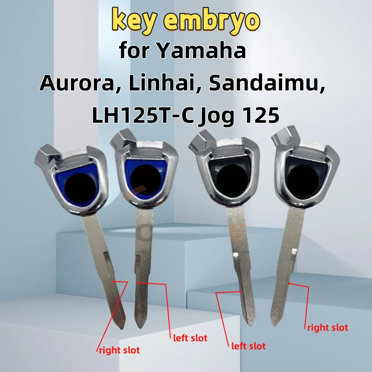 

for Yamaha Aurora, Linhai, Sandaimu, LH125T-C Jog 125 Blank Uncut Spare Motorcycle Key with Magnet Compatible