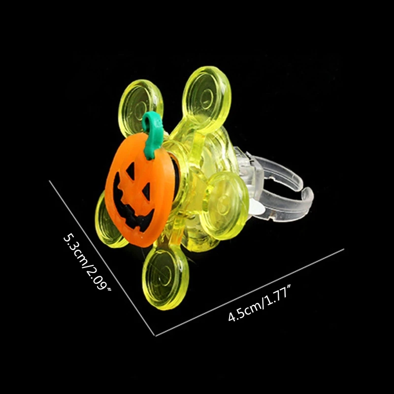 Wearable Ring Lichtgevende Spinner Open Ring Vinger Speelgoed Voor Jongens Meisjes Autisme Voeg Stress Release Halloween Gag Knipperende Speelgoed