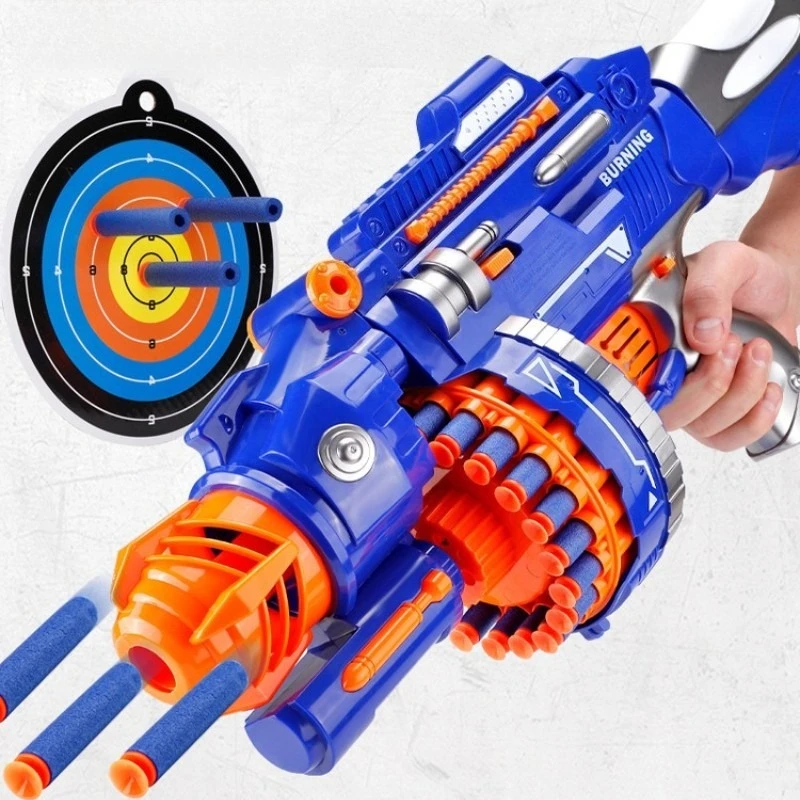 Pistola de juguete eléctrica para niños, pistolas de juguete de dardo suave, estilo militar, pistolas de juguete de fuego continuo seguras con dardos suaves y juguetes de objetivo