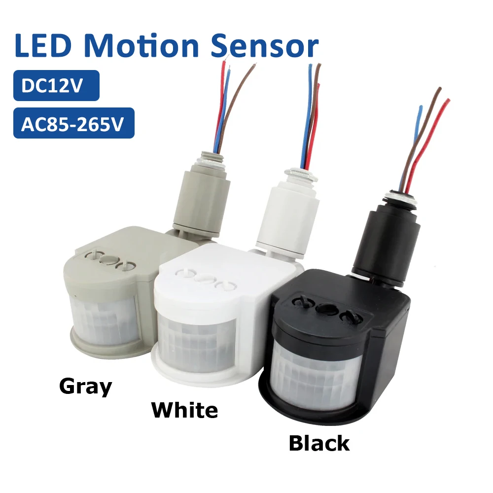 LED Motion Sensor Switch 220V 110V 12V Automatic Infrared PIR Movement Detector Wall Mount Timer Outdoor 12 Volt Sensor Light