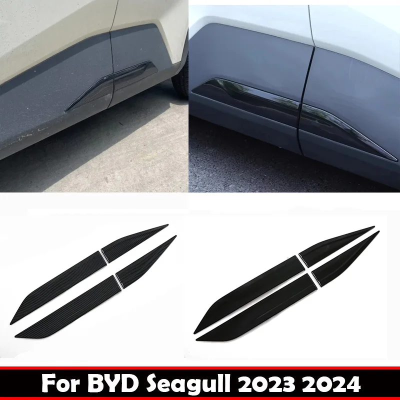 

For BYD Seagull 2023 2024 ABS carbonfiber Side Door Body Molding Line Cover Trim Protector Decoration Exterior Accessories