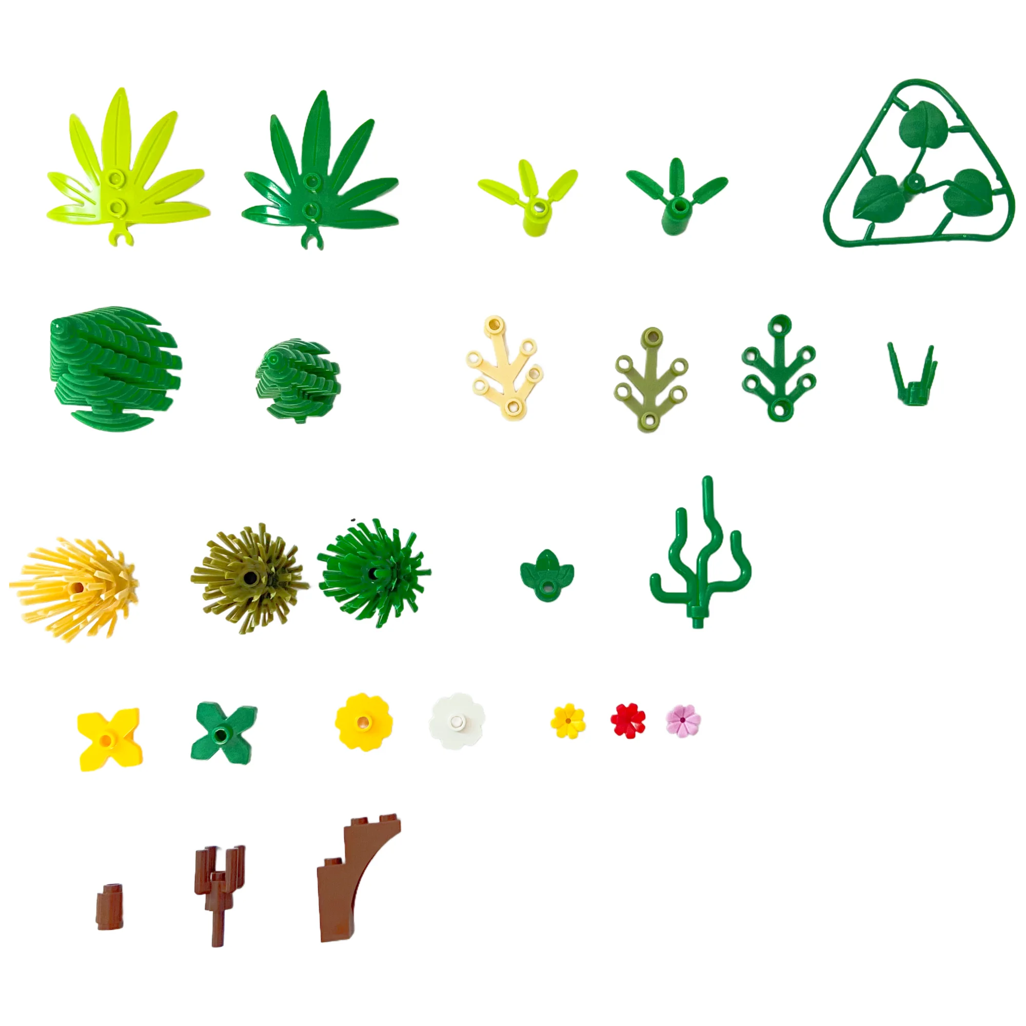 100g Plants Building Blocks DIY Toys Leaves Grasses Pine Trees Bamboo Flowers Multi-scene Construction Practical Accessories