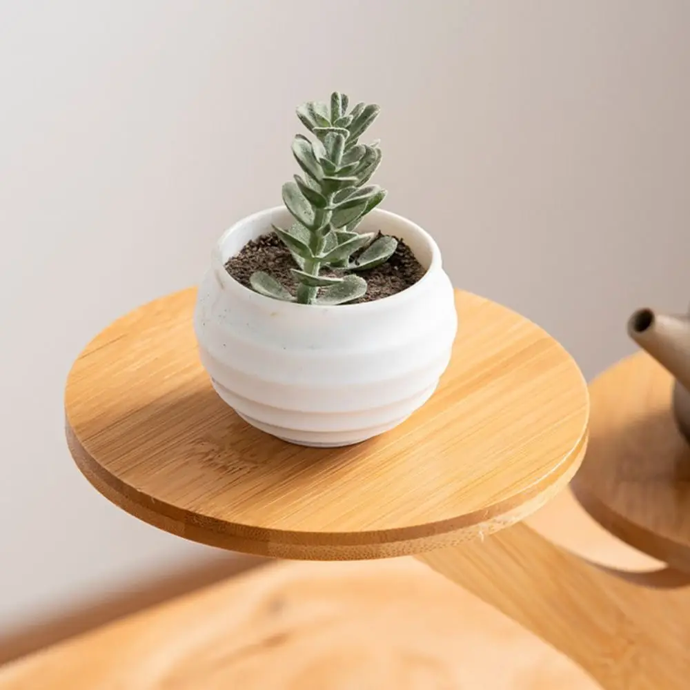 1pc Multi-functional Bamboo Plant Stand Tree-Shaped Multi-Tier Succulent Display Rack Desktop Decor Flowerpot Tray Home Office view 4