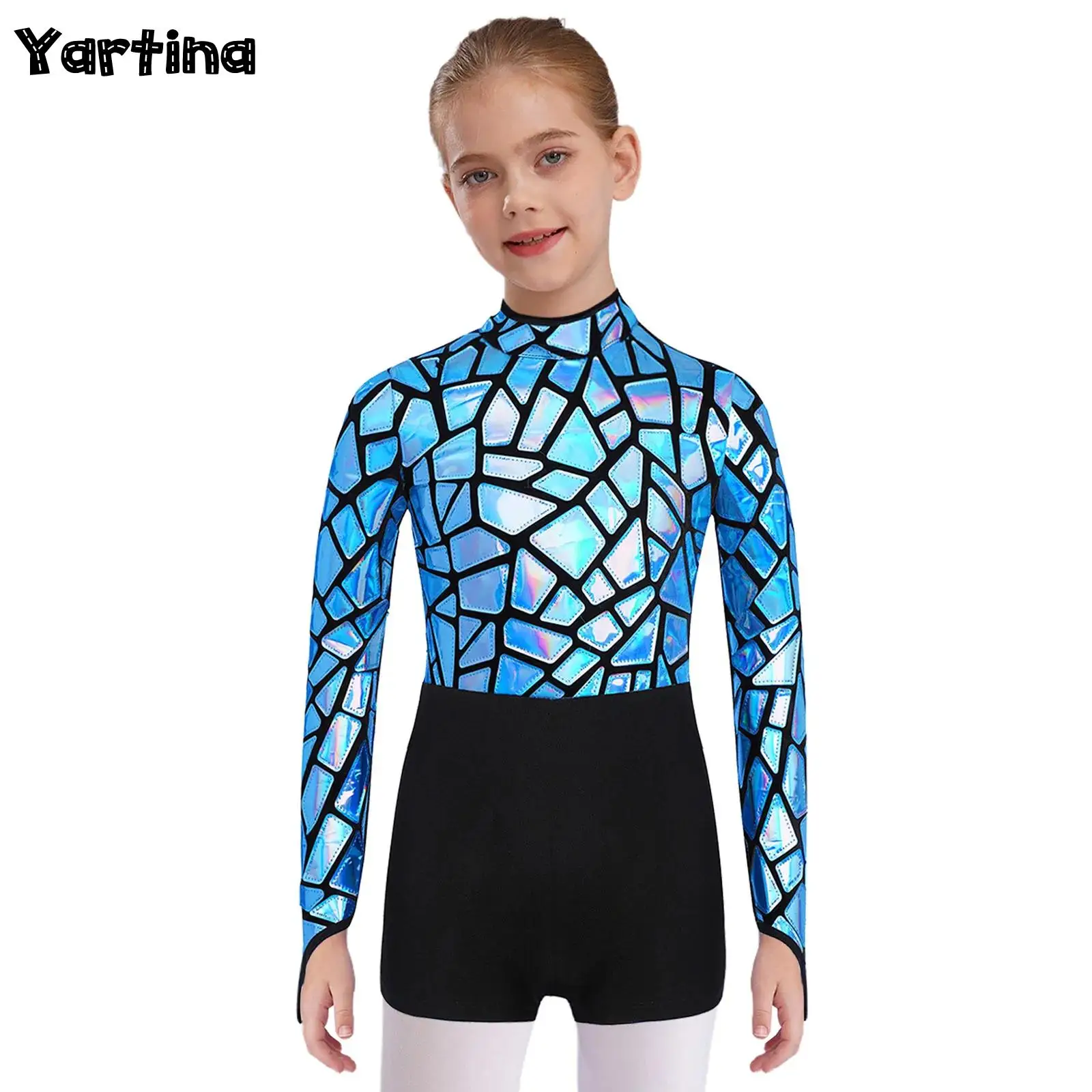 criancas-meninas-lantejoulas-metalicas-ginastica-collants-ballet-camisa-traje-jazz-danca-macacao-manga-longa-buraco-de-fechadura-volta-bodysuits